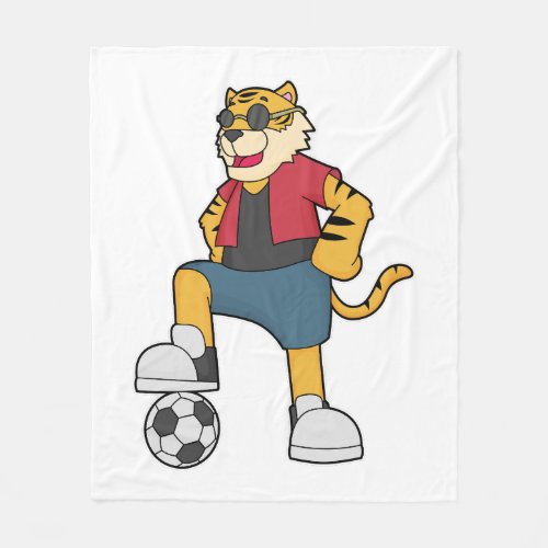 Tiger Soccer player Soccer Fleece Blanket