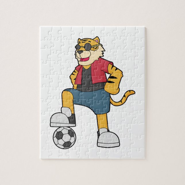 Tiger Soccer player Soccer Jigsaw Puzzle (Vertical)