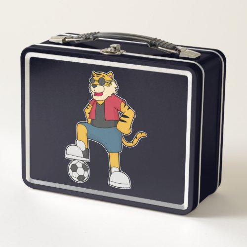 Tiger Soccer player Soccer Metal Lunch Box