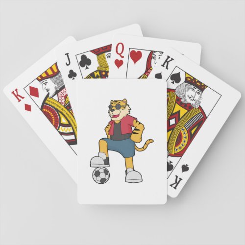 Tiger Soccer player Soccer Playing Cards