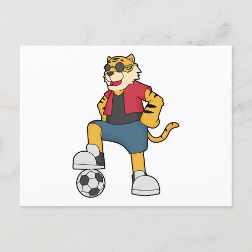 Tiger Soccer player Soccer Postcard