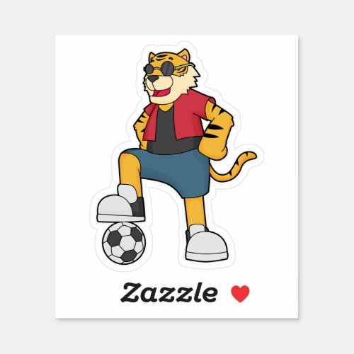Tiger Soccer player Soccer Sticker