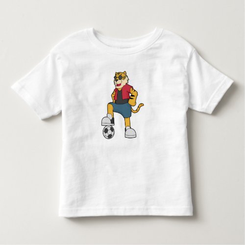 Tiger Soccer player Soccer Toddler T_shirt