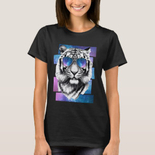 Tiger Space Glasses Galaxy Sunglasses Vaporwave Ae T-Shirt