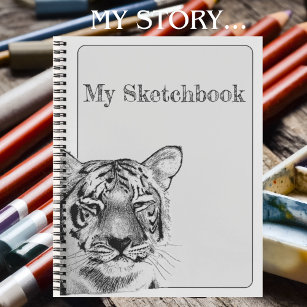Tiger Spirit Animal Original Art Notebook