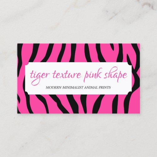 Tiger Sprinkles Texture Pink Shape Frame Business Card