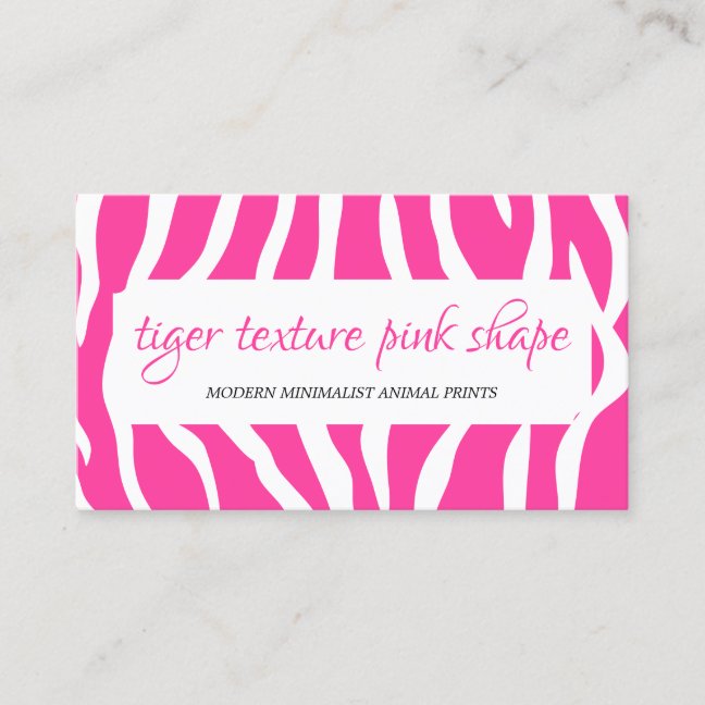 Tiger Sprinkles Texture Pink White Shape Frame Business Card