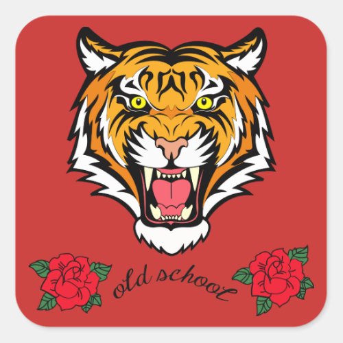 Tiger Square Sticker