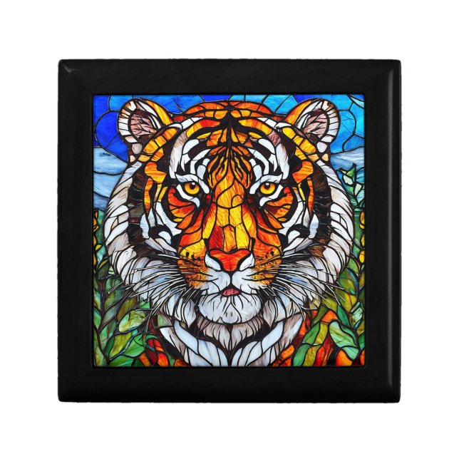 Tiger stained glass gift box (Front)