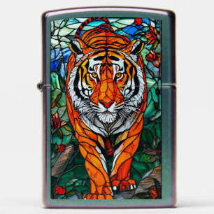 Tiger Stained Glass Gift For Wildlife Lovers Zippo Lighter