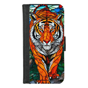 Tiger stained glass Vibrant Artistic Animal iPhone 8/7 Wallet Case