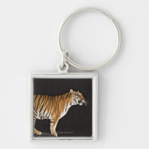 Tiger standing on platform keychain