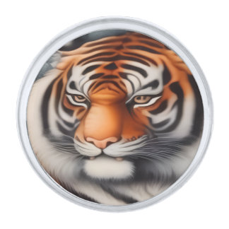 Tiger Strength Silver Finish Lapel Pin