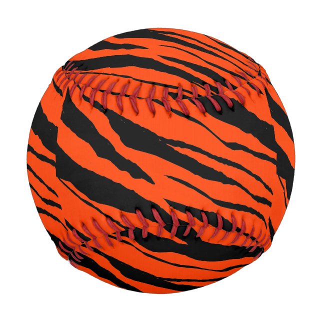 Tiger Strip Baseball-Black-Design 2 Baseball (Front)