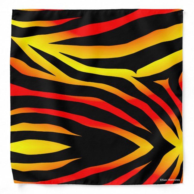 Tiger Stripe Animal Print Pattern Bandana (Front)