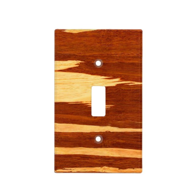 Tiger Stripe Bamboo Wood Grain Look Light Switch Cover (Front)