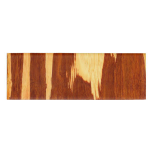 Tiger Stripe Bamboo Wood Grain Look Name Tag