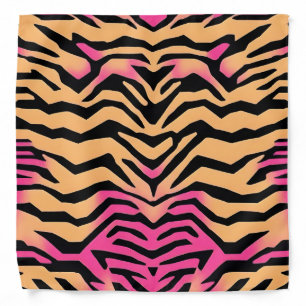 Tiger Stripe black orange Wild Animal skin pattern Bandana