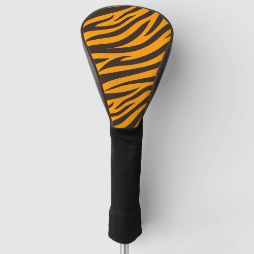 Tiger Stripe black Orange Wild Animal skin pattern Golf Head Cover