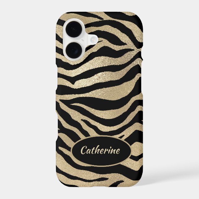 Tiger Stripe Burnished Gold Personalized Case-Mate iPhone Case (Back)