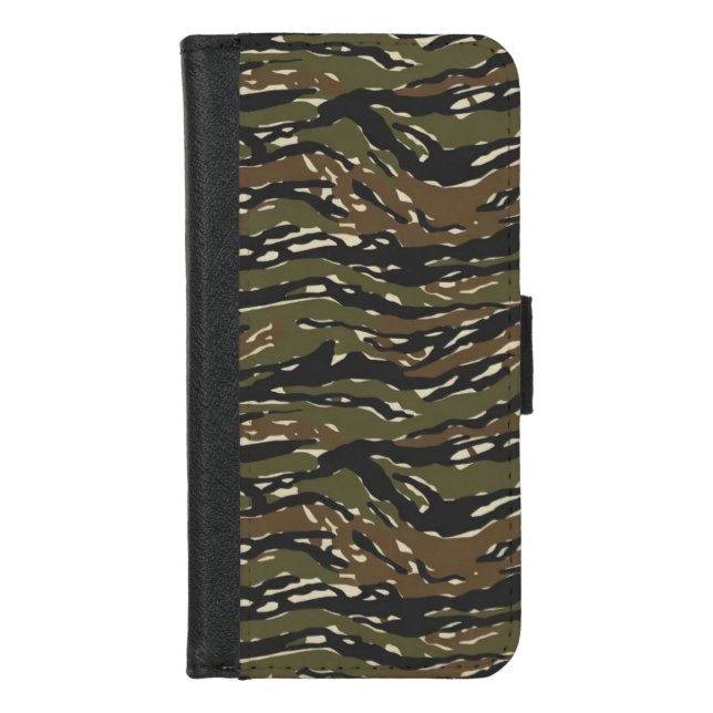 Tiger Stripe Camouflage Pattern iPhone Wallet Case (Front)