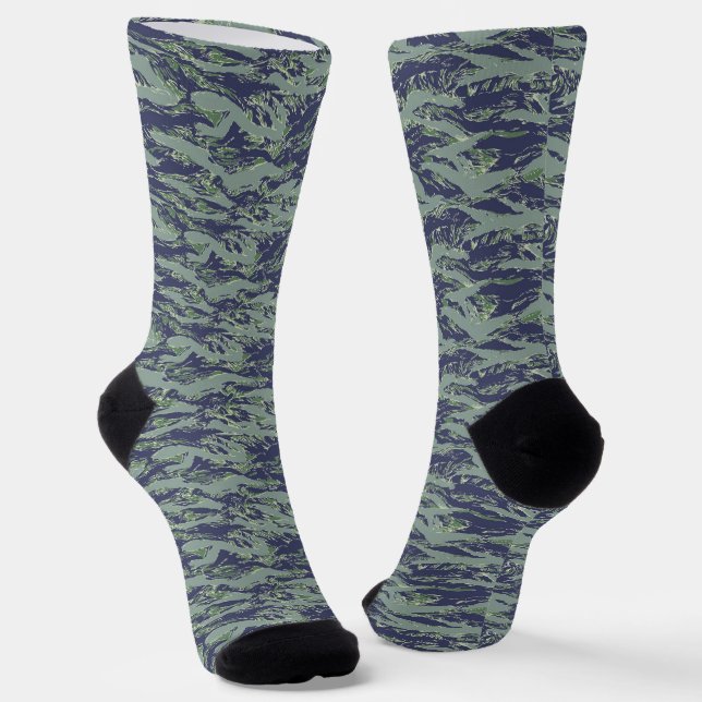 Tiger Stripe Forest Military Camouflage Socks (Angled)