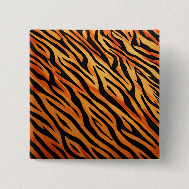 Tiger Stripe Fur Pattern Button (Front)