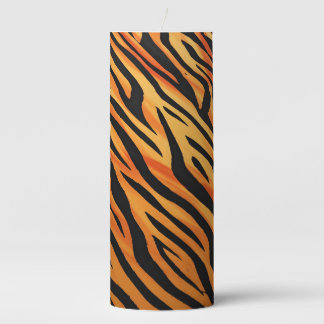 Tiger Stripe Fur Pattern Pillar Candle