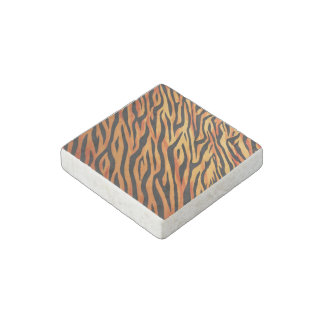 Tiger Stripe Fur Pattern Stone Magnet