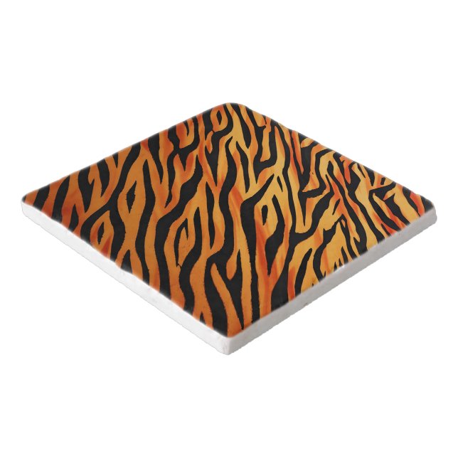 Tiger Stripe Fur Pattern Trivet (Corner)
