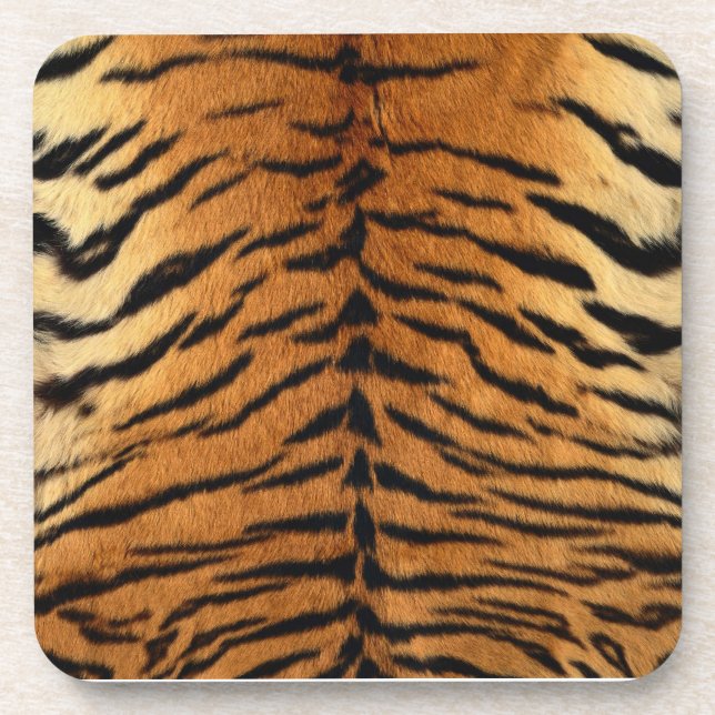 Tiger Stripe Fur Print Beverage Coaster (Front)