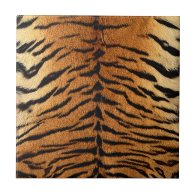 Tiger Stripe Fur Print Ceramic Tile (Front)