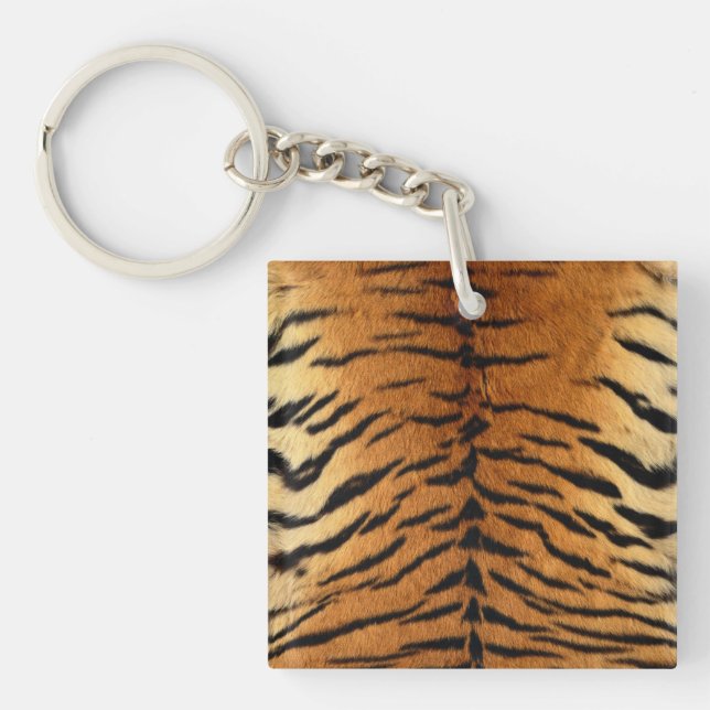 Tiger Stripe Fur Print Keychain (Front)