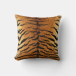 Tiger Stripe Fur Print Throw Pillow at Zazzle