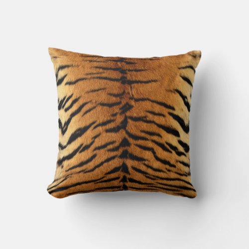 Tiger Stripe Fur Print Throw Pillow