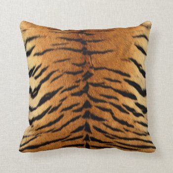 Tiger Stripe Fur Print Throw Pillow by Lasting__Impressions at Zazzle