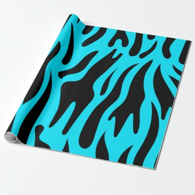 tiger stripe in blue wrapping paper