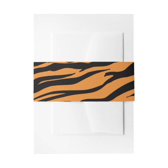 Tiger Stripe Jungle Safari Birthday Invitation Belly Band (Front Example)