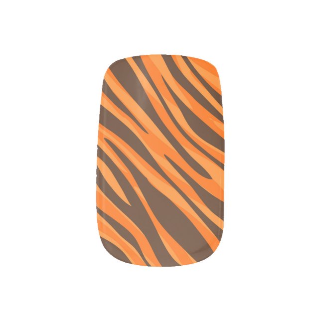 Tiger Stripe Orange Cincinnati Ohio Minx Nail Art (Left Thumb)