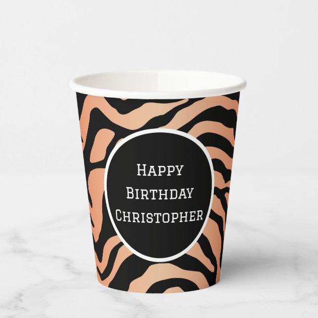 Tiger stripe paper cups (Left)