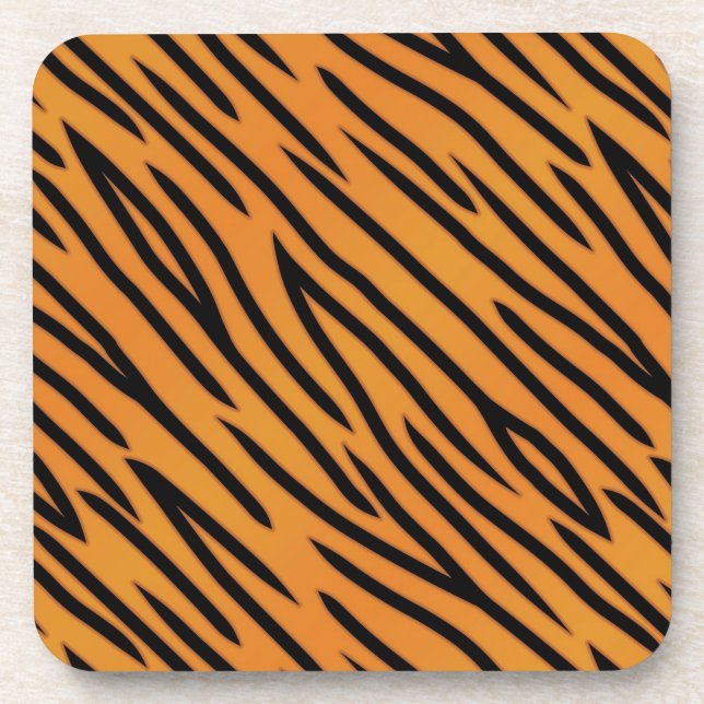 Tiger Stripe Pattern Beverage Coaster (Front)