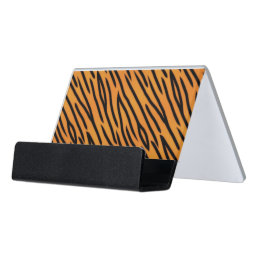 Tiger Stripe Pattern Desk Business Card Holder