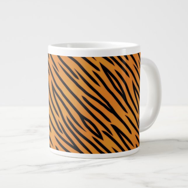 Tiger Stripe Pattern Large Coffee Mug (Front Right)