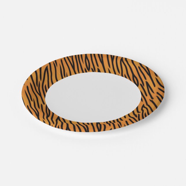 Tiger Stripe Pattern Paper Plates (Angled)