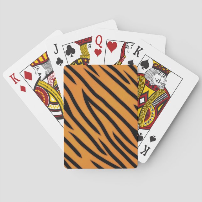 Tiger Stripe Pattern Poker Cards (Back)