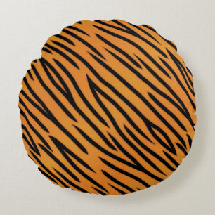 Tiger Stripe Pattern Round Pillow