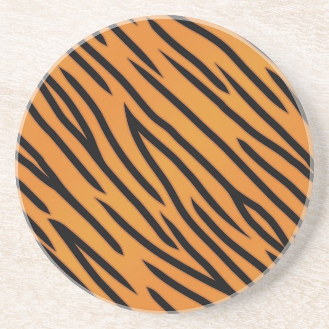 Tiger Stripe Pattern Sandstone Coaster (Front)