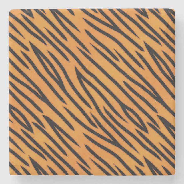 Tiger Stripe Pattern Stone Coaster (Front)