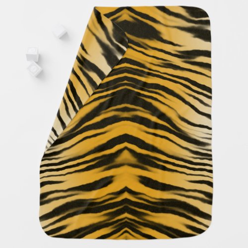 Tiger Stripe Print Fur Pattern Texture Baby Blanket