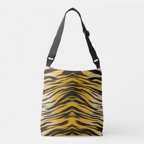 Tiger Stripe Print Fur Pattern Texture Crossbody Bag